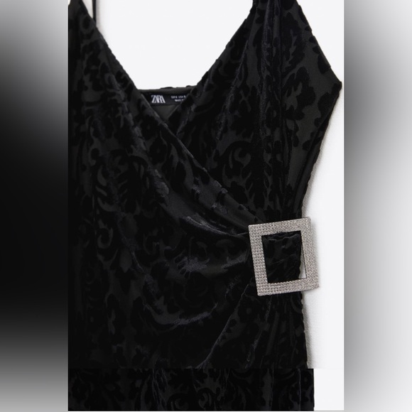 NWT ZARA BUCKLED JAQUARD DRESS , SIZE S - Picture 5 of 8